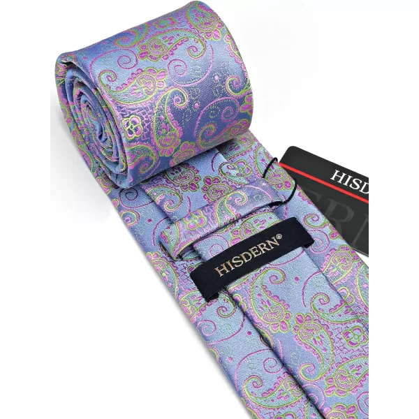 HISDERN Ties for Men Paisley Tie and Pocket Square Woven Classic Floral Mens Ties Handkerchief Set Wedding Party Necktie