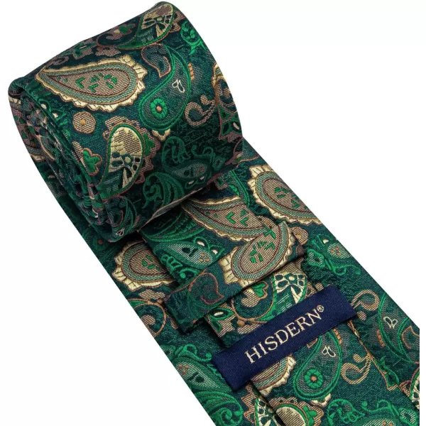HISDERN Ties for Men Paisley Tie and Pocket Square Woven Classic Floral Mens Ties Handkerchief Set Wedding Party Necktie