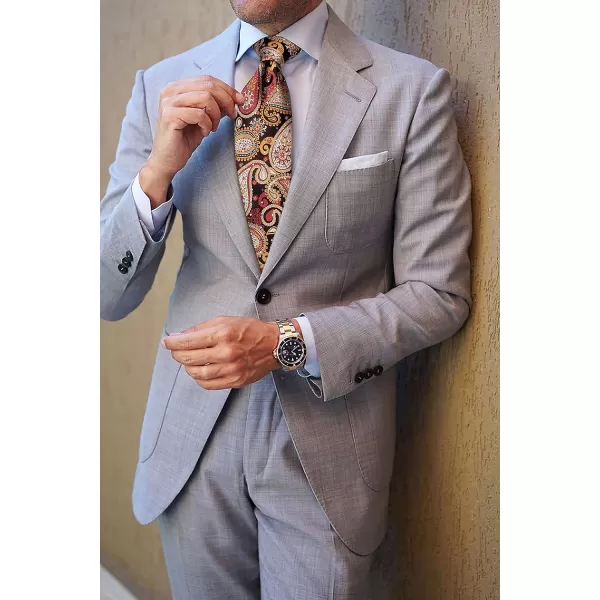 HISDERN Ties for Men Paisley Tie and Pocket Square Woven Classic Floral Mens Ties Handkerchief Set Wedding Party Necktie