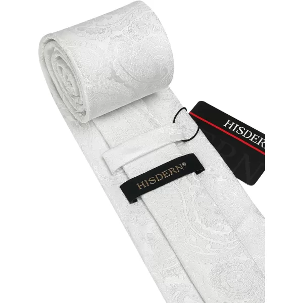 HISDERN Ties for Men Paisley Tie and Pocket Square Woven Classic Floral Mens Ties Handkerchief Set Wedding Party Necktie