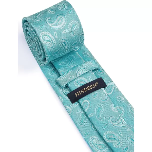 HISDERN Ties for Men Paisley Tie and Pocket Square Woven Classic Floral Mens Ties Handkerchief Set Wedding Party Necktie
