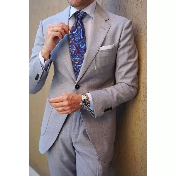 HISDERN Ties for Men Paisley Tie and Pocket Square Woven Classic Floral Mens Ties Handkerchief Set Wedding Party Necktie