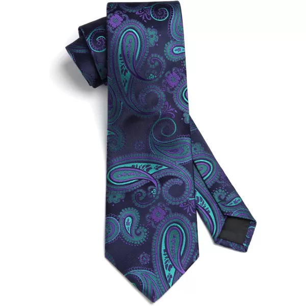 HISDERN Ties for Men Paisley Tie and Pocket Square Woven Classic Floral Mens Ties Handkerchief Set Wedding Party Necktie