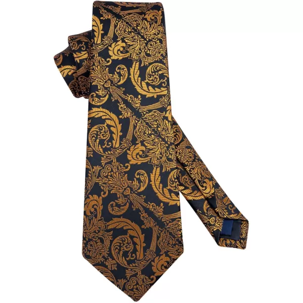 HISDERN Ties for Men Paisley Tie and Pocket Square Woven Classic Floral Mens Ties Handkerchief Set Wedding Party Necktie