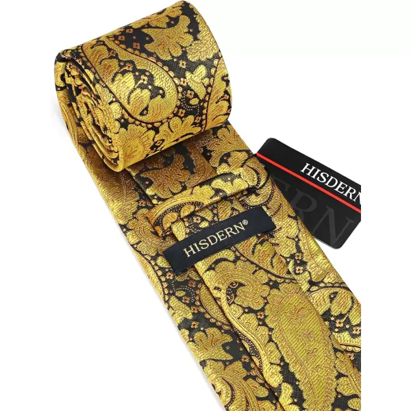 HISDERN Ties for Men Paisley Tie and Pocket Square Woven Classic Floral Mens Ties Handkerchief Set Wedding Party Necktie