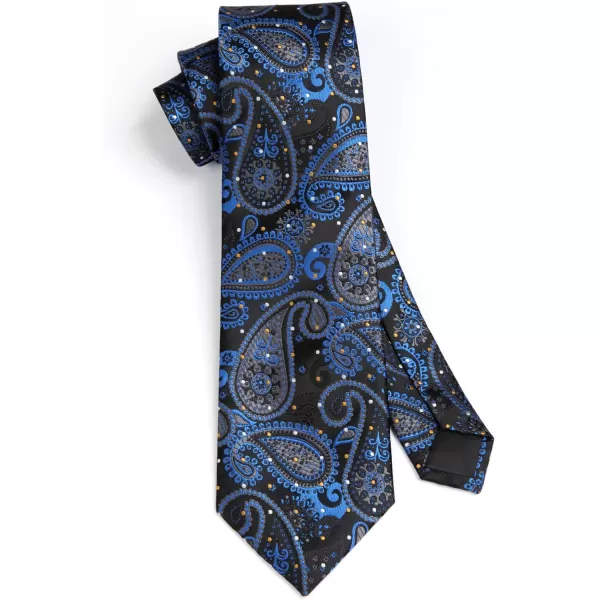 HISDERN Ties for Men Paisley Tie and Pocket Square Woven Classic Floral Mens Ties Handkerchief Set Wedding Party Necktie