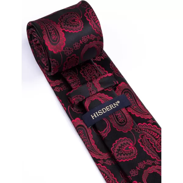 HISDERN Ties for Men Paisley Tie and Pocket Square Woven Classic Floral Mens Ties Handkerchief Set Wedding Party Necktie