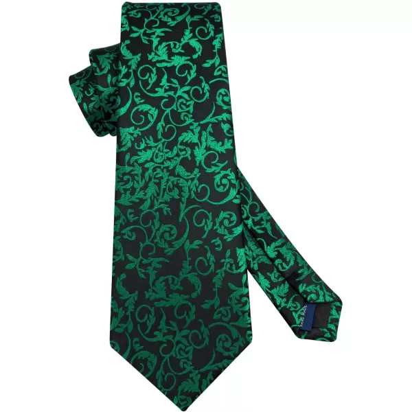 HISDERN Ties for Men Paisley Tie and Pocket Square Woven Classic Floral Mens Ties Handkerchief Set Wedding Party Necktie