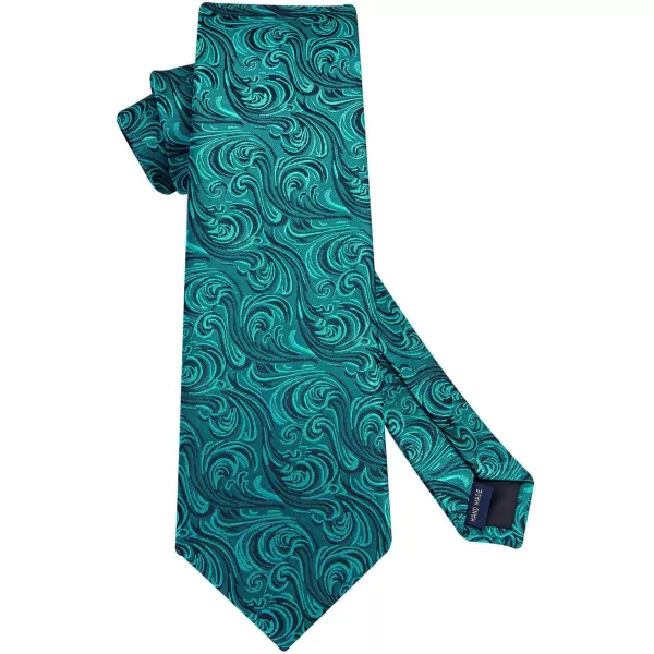 HISDERN Ties for Men Paisley Tie and Pocket Square Woven Classic Floral Mens Ties Handkerchief Set Wedding Party Necktie