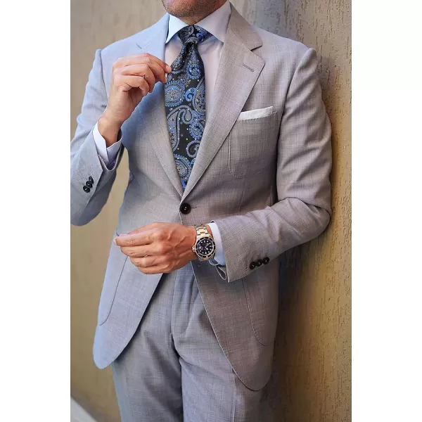 HISDERN Ties for Men Paisley Tie and Pocket Square Woven Classic Floral Mens Ties Handkerchief Set Wedding Party Necktie