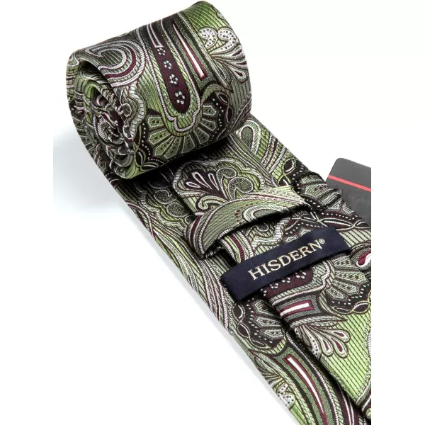 HISDERN Ties for Men Paisley Tie and Pocket Square Woven Classic Floral Mens Ties Handkerchief Set Wedding Party Necktie