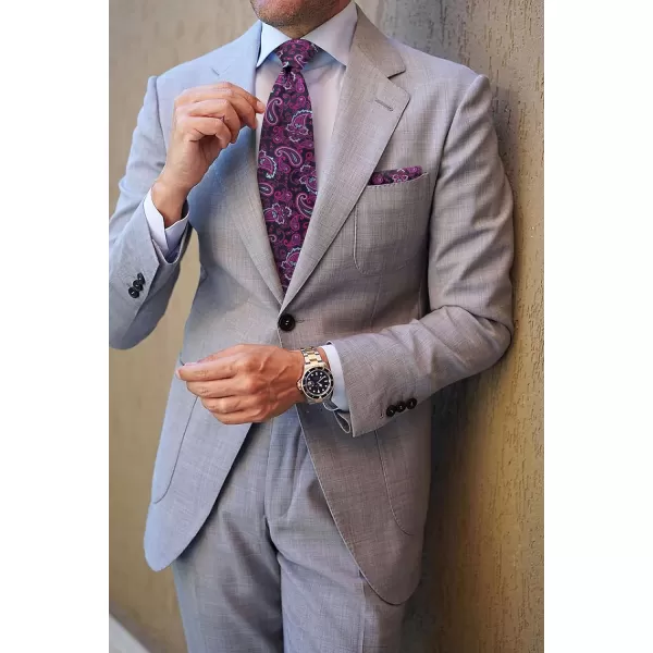 HISDERN Ties for Men Paisley Tie and Pocket Square Woven Classic Floral Mens Ties Handkerchief Set Wedding Party Necktie