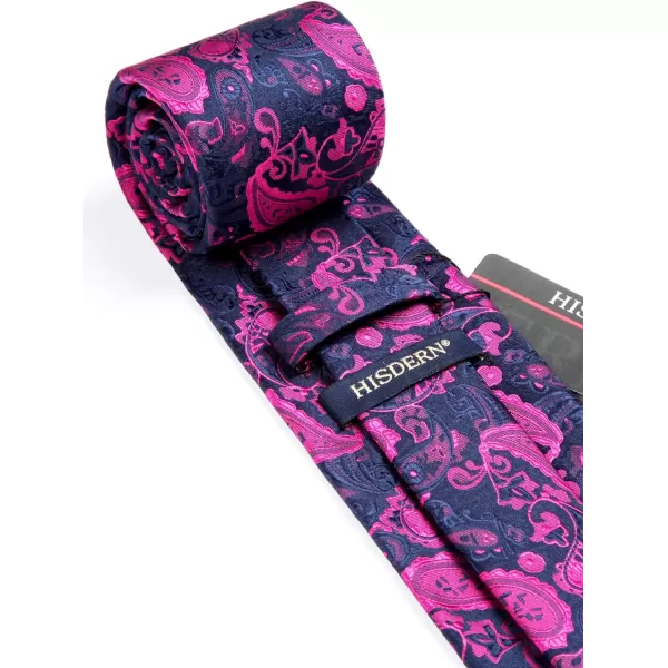 HISDERN Ties for Men Paisley Tie and Pocket Square Woven Classic Floral Mens Ties Handkerchief Set Wedding Party Necktie