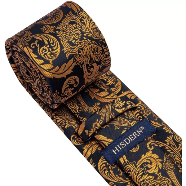 HISDERN Ties for Men Paisley Tie and Pocket Square Woven Classic Floral Mens Ties Handkerchief Set Wedding Party Necktie