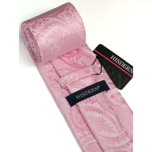 HISDERN Ties for Men Paisley Tie and Pocket Square Woven Classic Floral Mens Ties Handkerchief Set Wedding Party Necktie