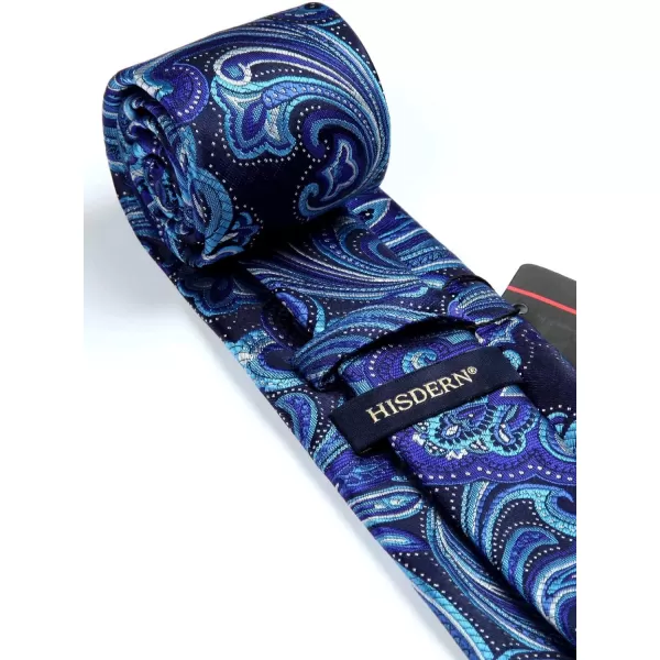 HISDERN Ties for Men Paisley Tie and Pocket Square Woven Classic Floral Mens Ties Handkerchief Set Wedding Party Necktie
