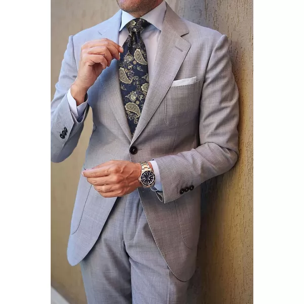 HISDERN Ties for Men Paisley Tie and Pocket Square Woven Classic Floral Mens Ties Handkerchief Set Wedding Party Necktie