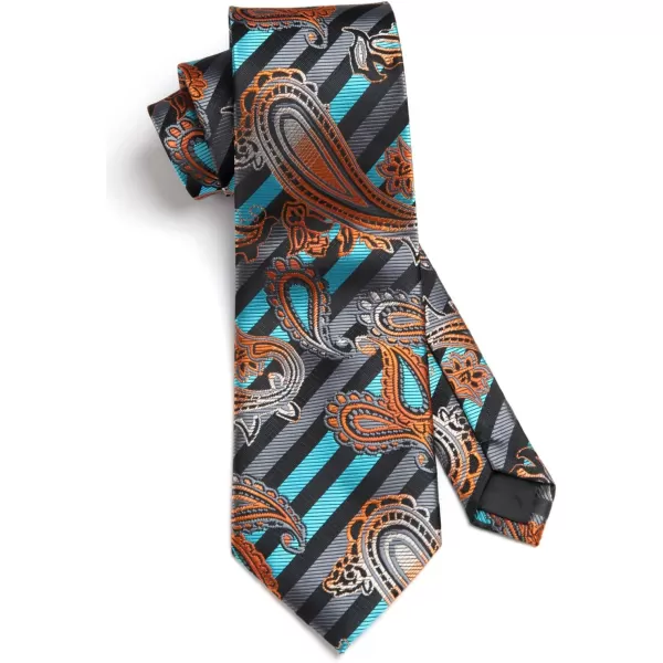 HISDERN Ties for Men Paisley Tie and Pocket Square Woven Classic Floral Mens Ties Handkerchief Set Wedding Party Necktie
