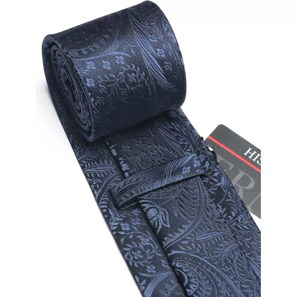 HISDERN Ties for Men Paisley Tie and Pocket Square Woven Classic Floral Mens Ties Handkerchief Set Wedding Party Necktie