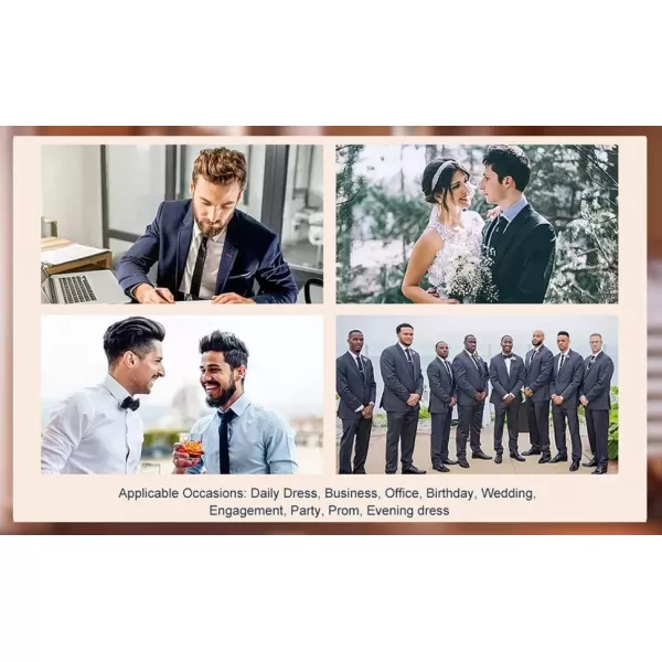 HISDERN Ties for Men Plaid Checkered Tie with Pocket Square Woven Business Formal Necktie Handkerchief Set Wedding Party