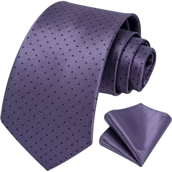 HISDERN Ties for Men Plaid Checkered Tie with Pocket Square Woven Business Formal Necktie Handkerchief Set Wedding Party