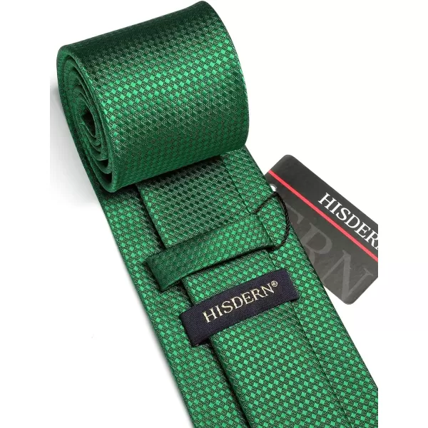 HISDERN Ties for Men Plaid Checkered Tie with Pocket Square Woven Business Formal Necktie Handkerchief Set Wedding Party