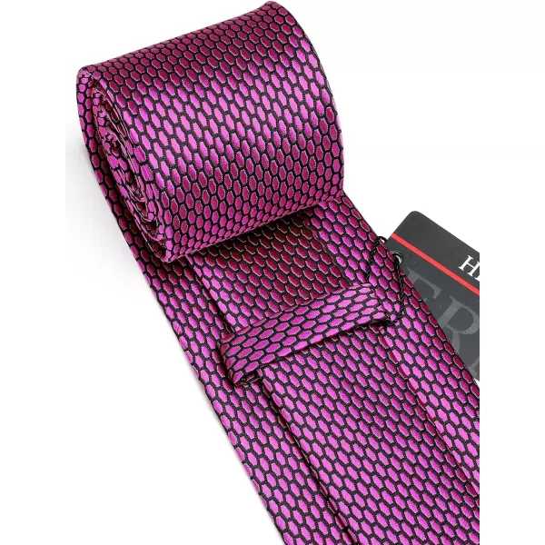 HISDERN Ties for Men Plaid Checkered Tie with Pocket Square Woven Business Formal Necktie Handkerchief Set Wedding Party