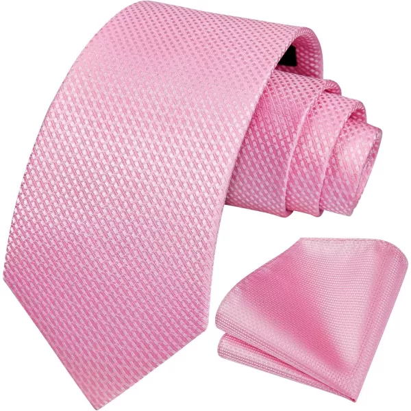 HISDERN Ties for Men Plaid Checkered Tie with Pocket Square Woven Business Formal Necktie Handkerchief Set Wedding Party