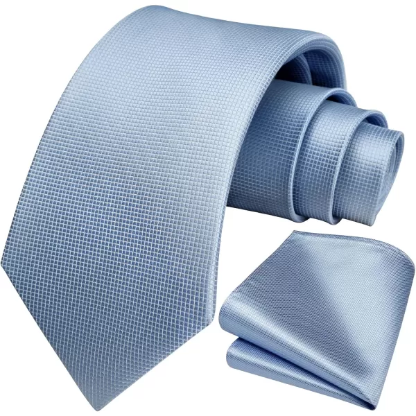 HISDERN Ties for Men Plaid Checkered Tie with Pocket Square Woven Business Formal Necktie Handkerchief Set Wedding Party