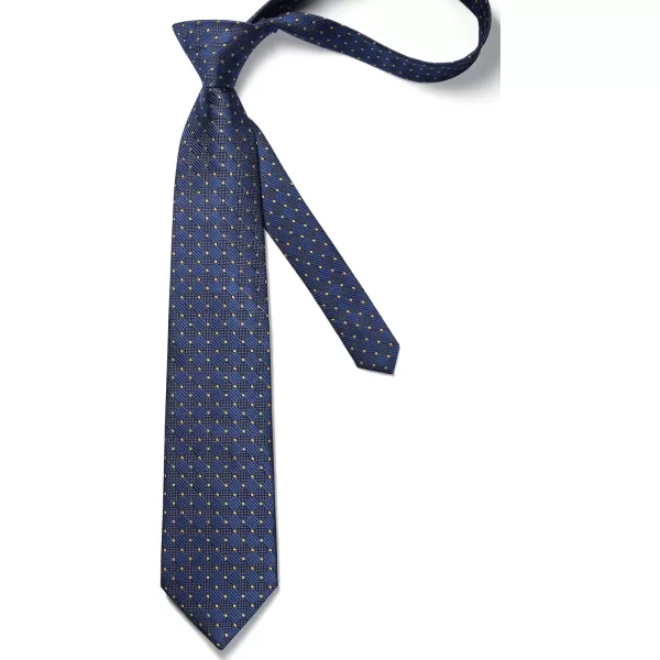 HISDERN Ties for Men Plaid Checkered Tie with Pocket Square Woven Business Formal Necktie Handkerchief Set Wedding Party