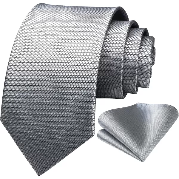 HISDERN Ties for Men Plaid Checkered Tie with Pocket Square Woven Business Formal Necktie Handkerchief Set Wedding Party