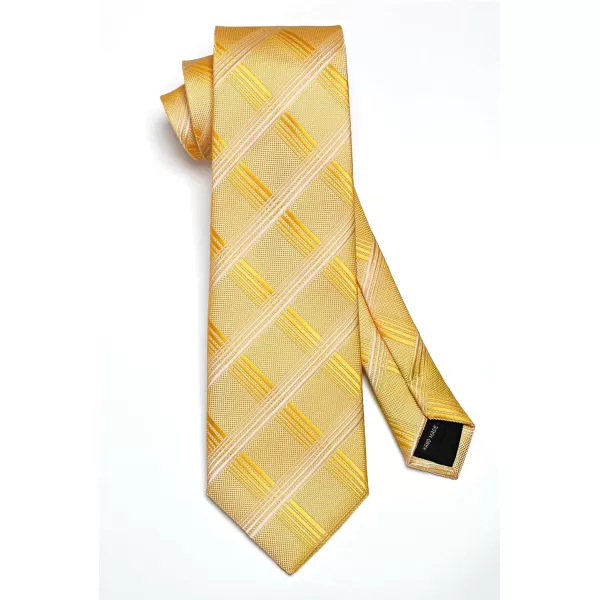 HISDERN Ties for Men Plaid Checkered Tie with Pocket Square Woven Business Formal Necktie Handkerchief Set Wedding Party