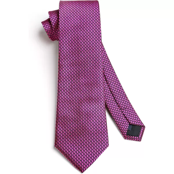 HISDERN Ties for Men Plaid Checkered Tie with Pocket Square Woven Business Formal Necktie Handkerchief Set Wedding Party