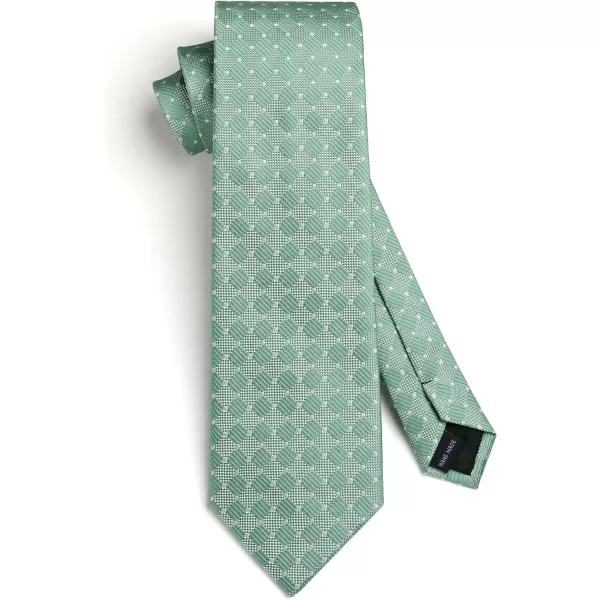 HISDERN Ties for Men Plaid Checkered Tie with Pocket Square Woven Business Formal Necktie Handkerchief Set Wedding Party