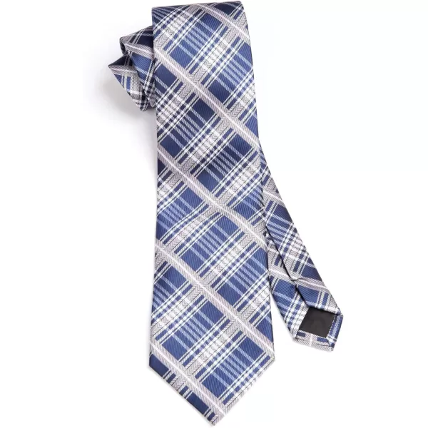 HISDERN Ties for Men Plaid Checkered Tie with Pocket Square Woven Business Formal Necktie Handkerchief Set Wedding Party