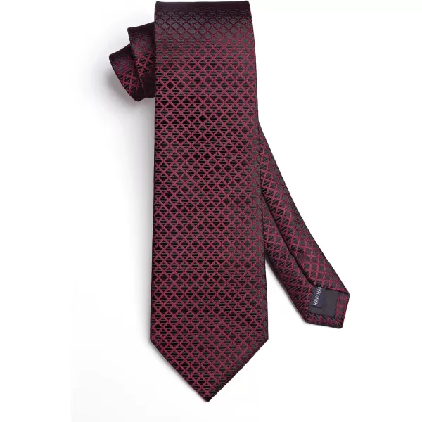 HISDERN Ties for Men Plaid Checkered Tie with Pocket Square Woven Business Formal Necktie Handkerchief Set Wedding Party