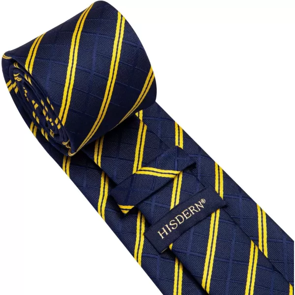HISDERN Ties for Men Plaid Checkered Tie with Pocket Square Woven Business Formal Necktie Handkerchief Set Wedding Party