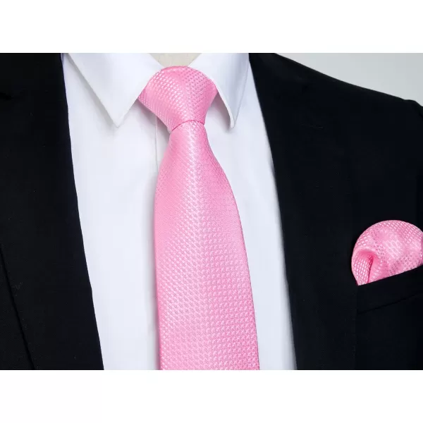 HISDERN Ties for Men Plaid Checkered Tie with Pocket Square Woven Business Formal Necktie Handkerchief Set Wedding Party