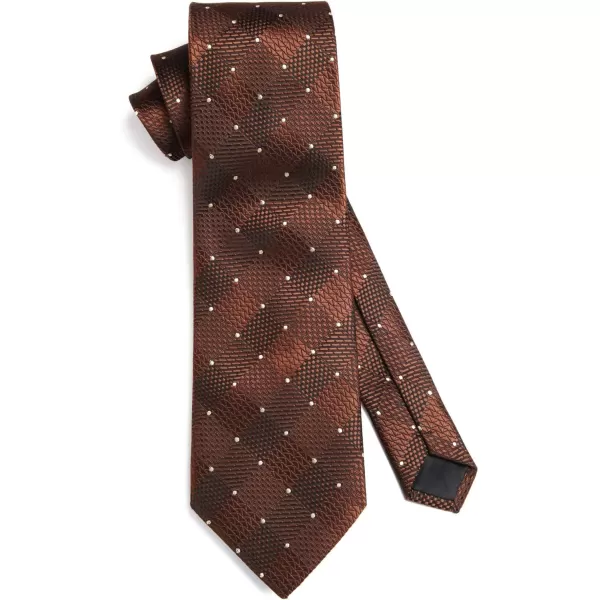 HISDERN Ties for Men Plaid Checkered Tie with Pocket Square Woven Business Formal Necktie Handkerchief Set Wedding Party