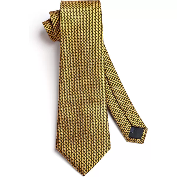 HISDERN Ties for Men Plaid Checkered Tie with Pocket Square Woven Business Formal Necktie Handkerchief Set Wedding Party