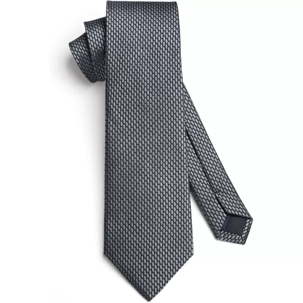 HISDERN Ties for Men Plaid Checkered Tie with Pocket Square Woven Business Formal Necktie Handkerchief Set Wedding Party
