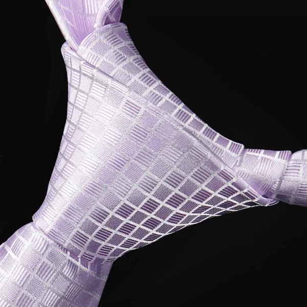 HISDERN Ties for Men Plaid Checkered Tie with Pocket Square Woven Business Formal Necktie Handkerchief Set Wedding Party