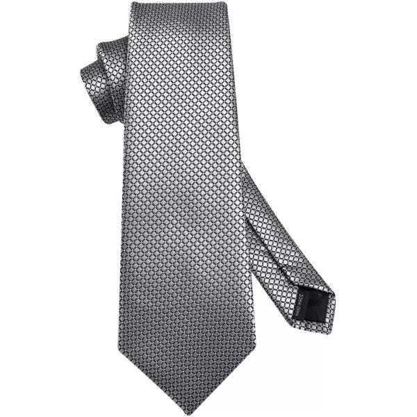 HISDERN Ties for Men Plaid Checkered Tie with Pocket Square Woven Business Formal Necktie Handkerchief Set Wedding Party