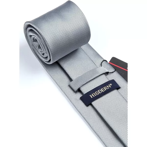 HISDERN Ties for Men Plaid Checkered Tie with Pocket Square Woven Business Formal Necktie Handkerchief Set Wedding Party