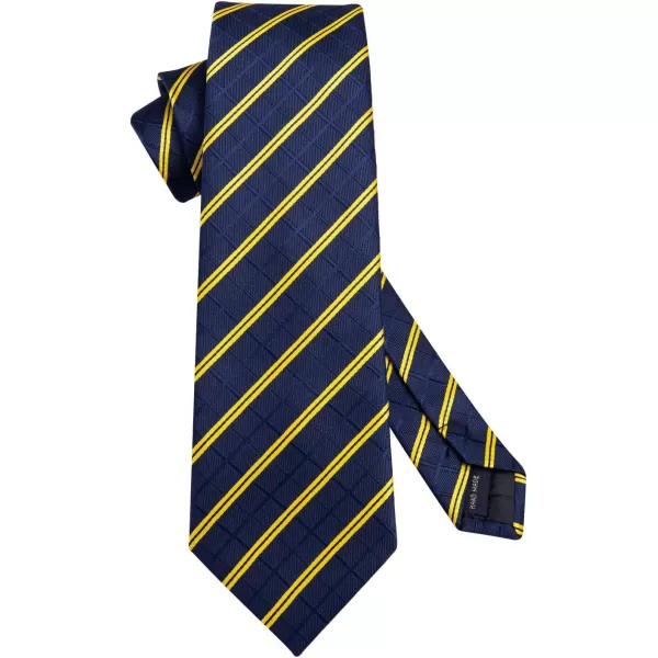 HISDERN Ties for Men Plaid Checkered Tie with Pocket Square Woven Business Formal Necktie Handkerchief Set Wedding Party