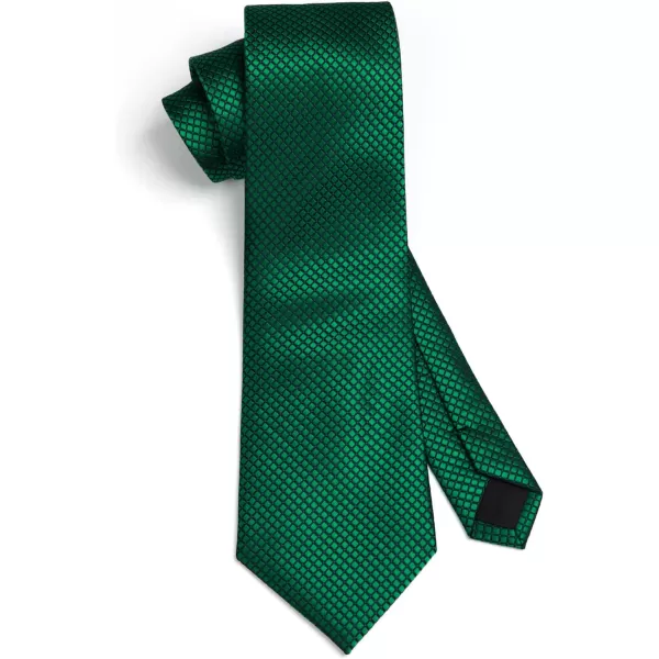HISDERN Ties for Men Plaid Checkered Tie with Pocket Square Woven Business Formal Necktie Handkerchief Set Wedding Party