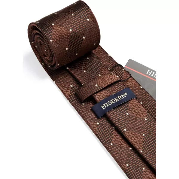 HISDERN Ties for Men Plaid Checkered Tie with Pocket Square Woven Business Formal Necktie Handkerchief Set Wedding Party