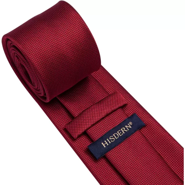 HISDERN Ties for Men Plaid Checkered Tie with Pocket Square Woven Business Formal Necktie Handkerchief Set Wedding Party
