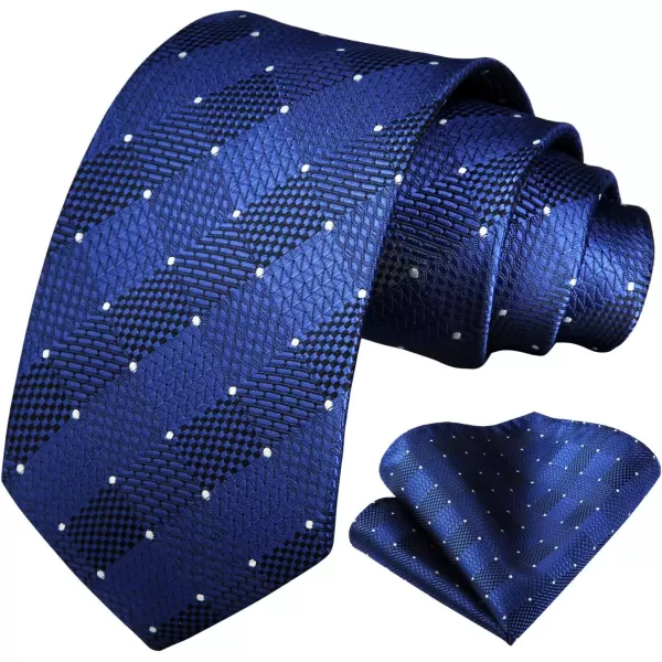 HISDERN Ties for Men Plaid Checkered Tie with Pocket Square Woven Business Formal Necktie Handkerchief Set Wedding Party