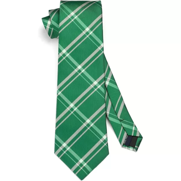 HISDERN Ties for Men Plaid Checkered Tie with Pocket Square Woven Business Formal Necktie Handkerchief Set Wedding Party